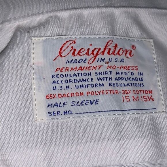 NWOT Vtg 70s Creighton U.S.N. white unifor… - Picture 5 of 7